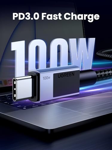 USB C to USB C Charger Cable 100W USB C Cable Fast Charge Type C Phone Laptop Charger Lead Compatible with Macbook Pro M3/Air, iPad Pro 2024/Air 6,