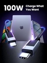 USB C to USB C Charger Cable 100W USB C Cable Fast Charge Type C Phone Laptop Charger Lead Compatible with Macbook Pro M3/Air, iPad Pro 2024/Air 6,