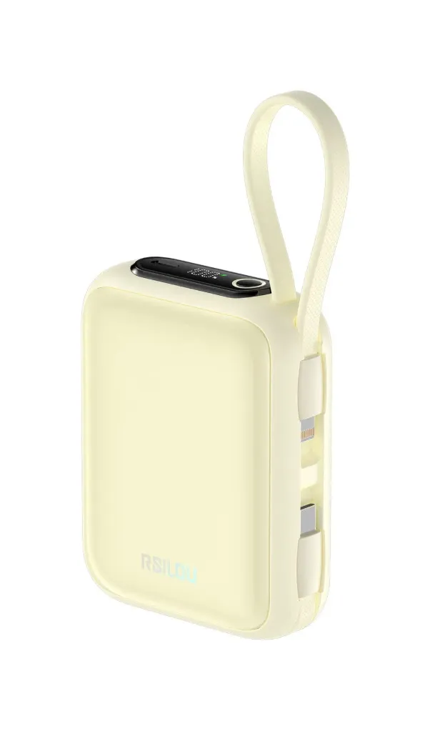 RSILOU 20000mAh Cabled Power Bank with Fast Charging & Digital Display R1029