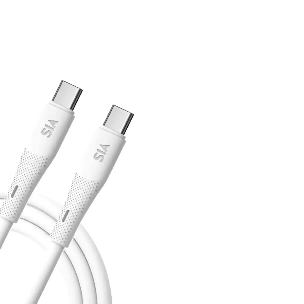 SIA Cable - soft rubber TYPE C - TYPE C cable 60W 1M (White)