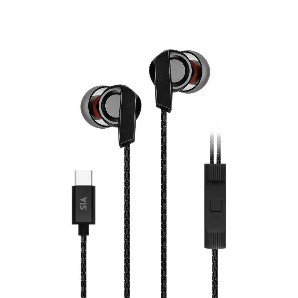 SIA SOUNDLINK - BRAIDED WIRED TYPE-C EARBUDS WITH MIC AND VOLUME CONTROL 1.2M