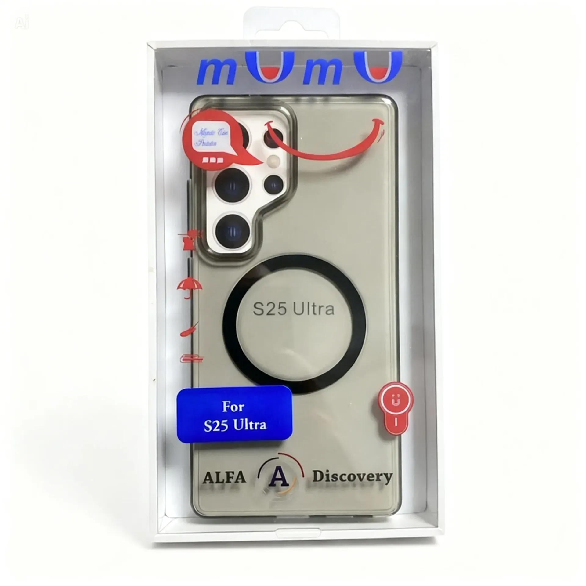 MOMO Case MO-014 Acrylic (S25 ULTRA, Black)