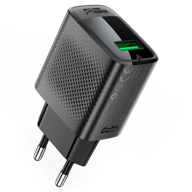 ACEFAST A90 P3 QC18W GaN Single USB-A Charger Set with USB-A to USB-C Cable 1.2m (Black)