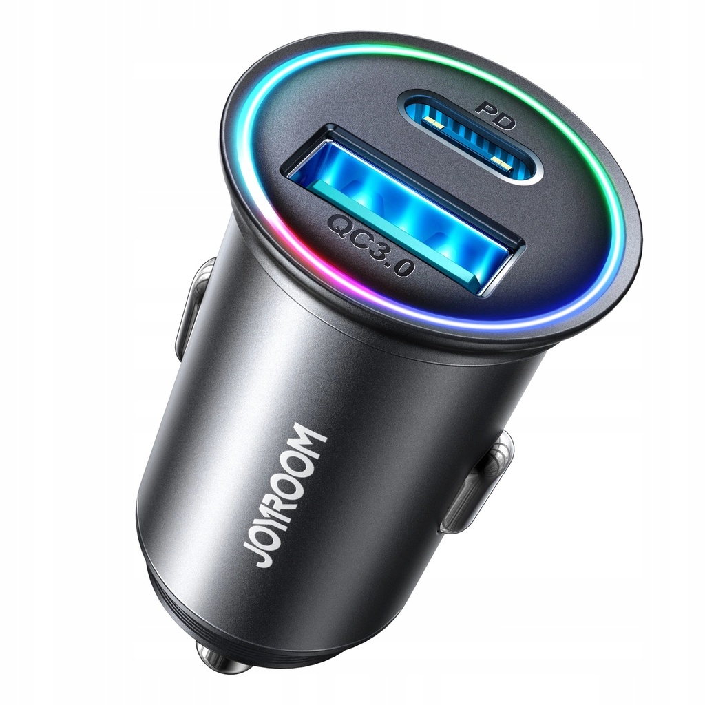 Mini Metal Fast Car Charger Joyroom  60W USB-a USB-c