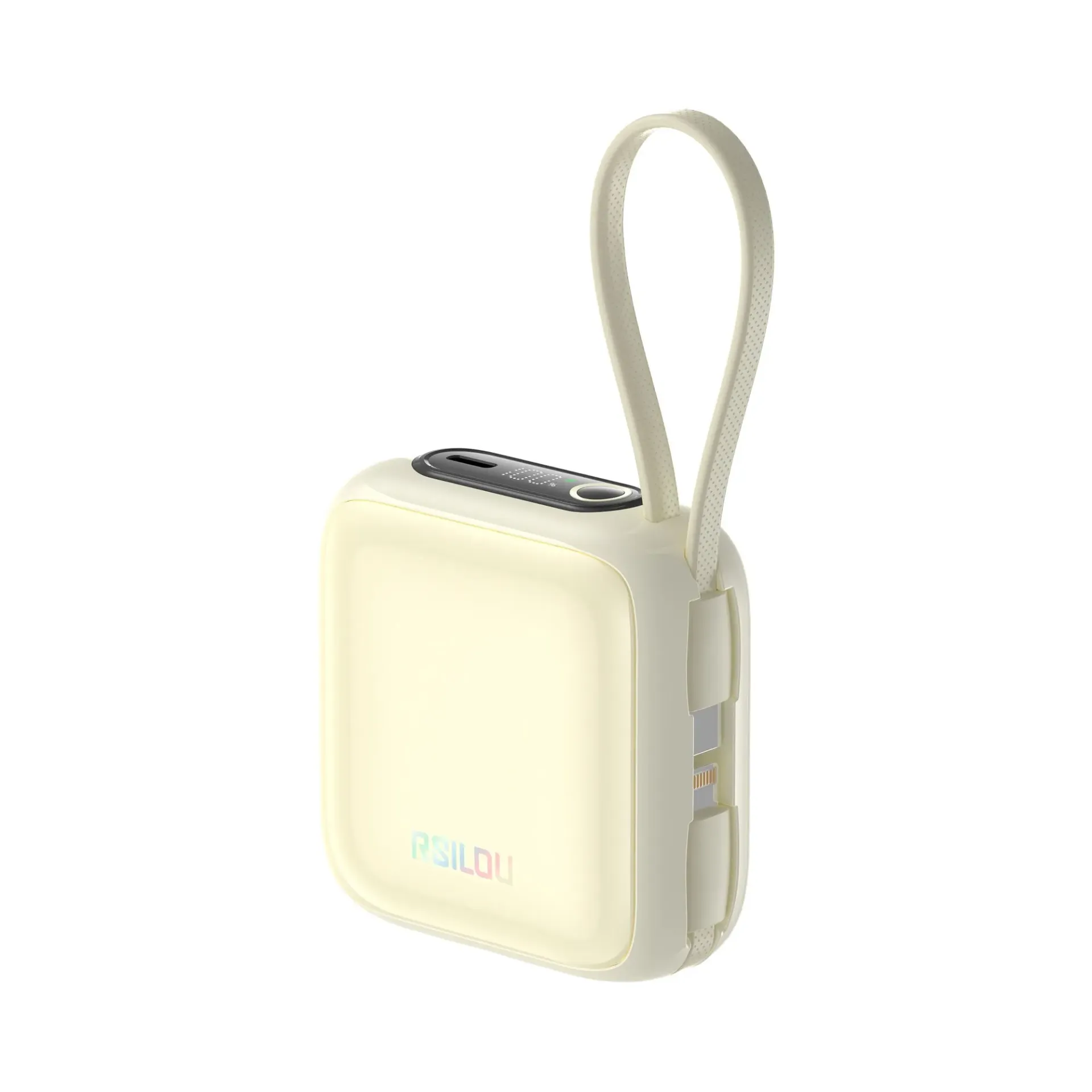 RSILOU 10000mAh Cabled Power Bank with Fast Charging & Digital Display R1021