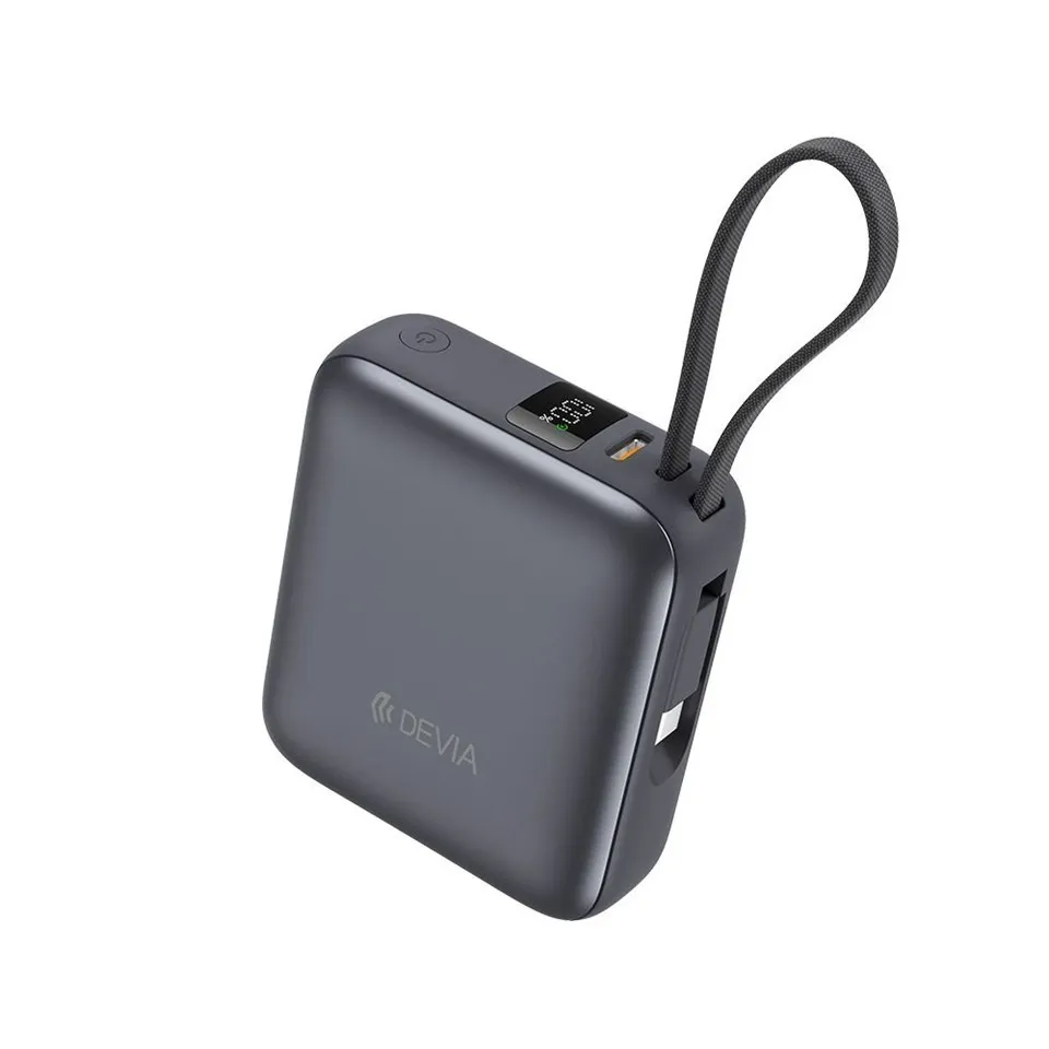 Devia - 10,000mAh 35W PD Digital Display Powerbank with Built In USB-C Cable
