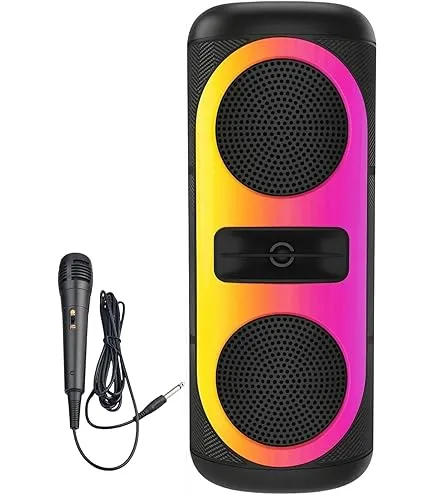 SP-41-0: Etrain RGB Bluetooth Speaker 2400mAh, USB, TF, AUX, With wired Microphone